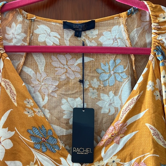 Rachel Roy floral cropped ruffle long sleeve top new with tags - Picture 2 of 3